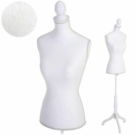Schneiderpuppe weiblich Schaumstoff ~ Weiss mit Spitze