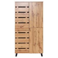 Schrank Regalschrank Hochschrank 4 Türen 8 Staufächer 162x80x32cm
