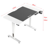 Höhenverstellbarer Tisch Visalia elektrisch 110x60cm Weiss