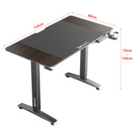 Höhenverstellbarer Tisch Visalia elektrisch 110x60cm Walnuss-Optik