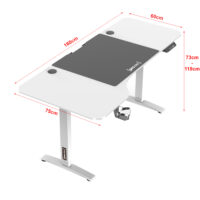 Höhenverstellbarer Tisch Oxnard elektrisch 160x75cm Weiss