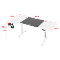 Höhenverstellbarer Tisch Virolahti 160x75cm weiss
