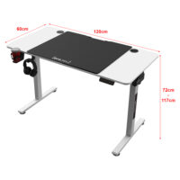 Höhenverstellbarer Tisch Stryn 120x60cm weiss