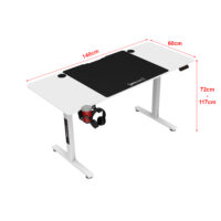 Höhenverstellbarer Tisch Stryn 140x60cm weiss