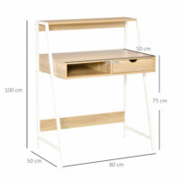 Schreibtisch Bücherregal mit Schublade 80x50x100cm