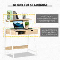 Schreibtisch Bücherregal mit Schublade 80x50x100cm
