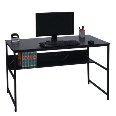 Schreibtisch Bürotisch Computertisch 120x60cm Marmor-Optik schwarz