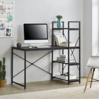 Schreibtisch Stavanger 122x120x64 cm mit Regal 4 Flächen Metall