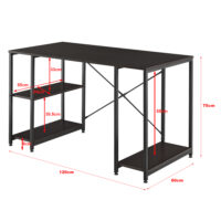 Schreibtisch Aarhus 75x120x60 cm mit 3 Ablagen