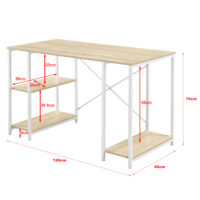 Schreibtisch Aarhus 75x120x60cm mit 3 Ablagen