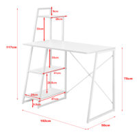 Schreibtisch Aalborg 117x102x50 cm mit Regal 4 Flächen