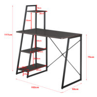 Schreibtisch Aalborg 117x102x50 cm mit Regal 4 Flächen