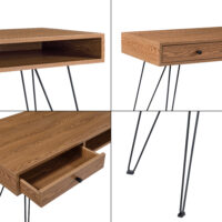 Schreibtisch Munkfors 75x115x48cm Dunkler Holzton Schwarz