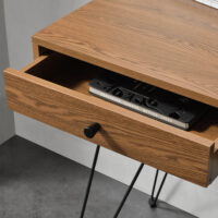 Schreibtisch Munkfors 75x115x48cm Dunkler Holzton Schwarz