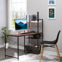 Schreibtisch Computertisch Arbeitstisch mit Regal 120x64x121cm