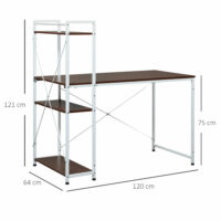 Schreibtisch Computertisch Arbeitstisch mit Regal 120x64x121cm