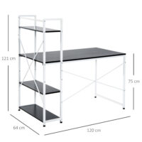 Schreibtisch Computertisch Arbeitstisch mit Regal 120x64x121cm