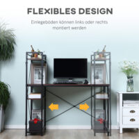 Schreibtisch Computertisch Arbeitstisch mit Regal 120x64x121cm