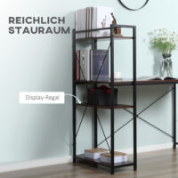 Schreibtisch Computertisch Arbeitstisch mit Regal 120x64x121cm