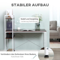 Schreibtisch Computertisch Arbeitstisch mit Regal 120x64x121cm