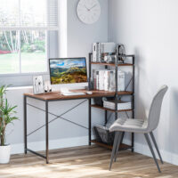 Schreibtisch Computertisch Arbeitstisch mit Regal 120x64x121cm
