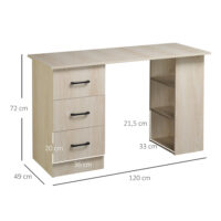 Schreibtisch Computertisch Bürotisch 3 Schubladen 120x49x72cm