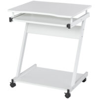 Schreibtisch Computertisch mit 4 Rollen PC-Tisch in Z-Form 60x48x73cm