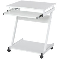 Schreibtisch Computertisch mit 4 Rollen PC-Tisch in Z-Form 60x48x73cm