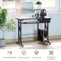 Schreibtisch Computertisch mit Schubladen 90x50x95cm