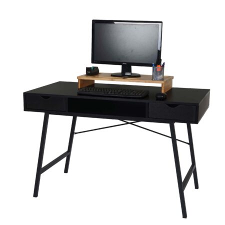 Schreibtisch HWC-E92 Bürotisch Computertisch 3D-Struktur 120x60xcm schwarz