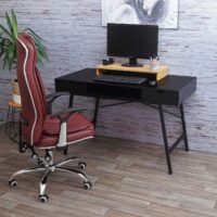 Schreibtisch HWC-E92 Bürotisch Computertisch 3D-Struktur 120x60xcm schwarz