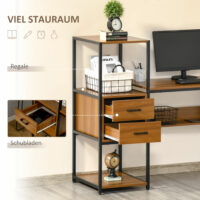 Schreibtisch Industriell mit 2 Schubladen 140x50x110cm