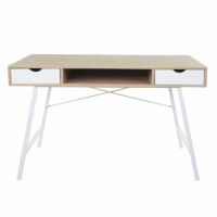 Schreibtisch Konsolentisch 3D-Struktur 120x60cm naturbraun weiss