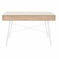Schreibtisch Konsolentisch 3D-Struktur 120x60cm naturbraun weiss