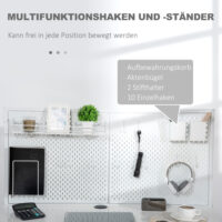 Schreibtisch mit 2 Schubladen Notizgitter Stofftasche mit Gitterwand