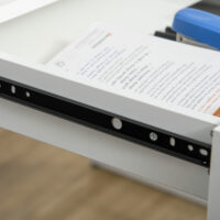Schreibtisch mit 2 Schubladen Notizgitter Stofftasche mit Gitterwand