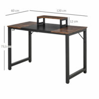Schreibtisch mit Monitorerhöhung Rustikal 120x60x73.5cm