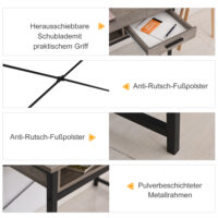 Schreibtisch mit Regal Schublade Computertisch 106x53x95cm