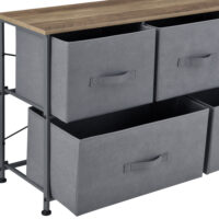 Kommode 55x100x29cm mit 5 Schubladen Grau/Holzfarben
