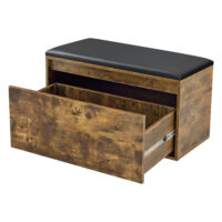 Sitzbank Degerfors 80x39x45cm mit Schublade Eiche dunkel Schwarz