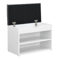Schuhbank Sitzbank Schuhregal Gentofte 60x30x46cm Weiss/Grau