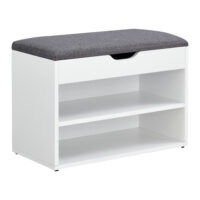 Schuhbank Sitzbank Schuhregal Gentofte 60x30x46cm Weiss/Grau