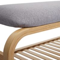 Schuhregal Peach Sitzbank Polsterbank mit Kissen Bambus 50x70x30cm