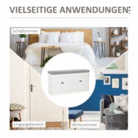 Schuhregal Schuhbank Schuhkipper mit Polster Weiss