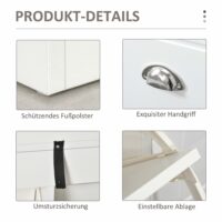 Schuhregal Schuhbank Schuhkipper mit Polster Weiss