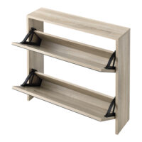 Schuhkipper 67x63x17cm mit 2 Türen für 6 Paar Schuhe Eiche Weiss