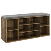 Schuhregal Leonidas 103x30x48 cm mit Polstersitzbank 10 Fächer