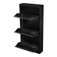 Schuhkipper Sokndal mit 3 Kippfächern Schwarz