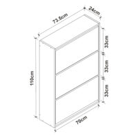 Schuhschrank Aurskog 110x73.5x24cm Walnuss