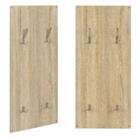 Wandgarderobe Hansnes mit Klapphaken 170 cm Grau Hochglanz